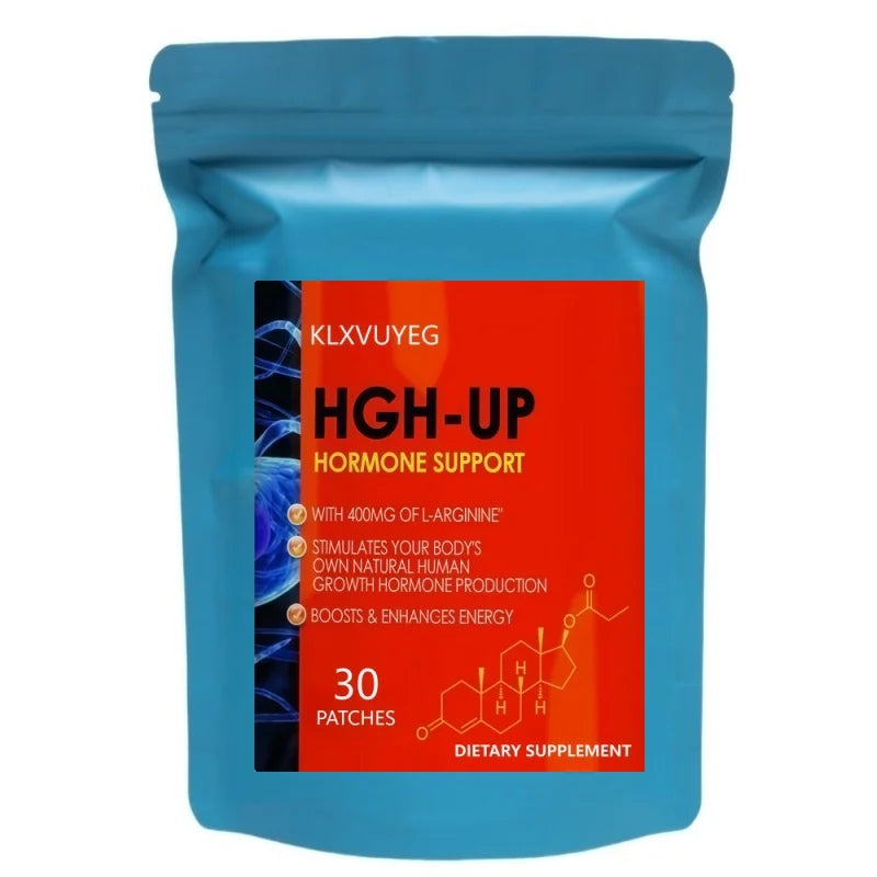  HGH-Up Energy Booster Supplements Muscle Growth Natural Hormone Support 30 Transdermal Patches, 1 Month Supply